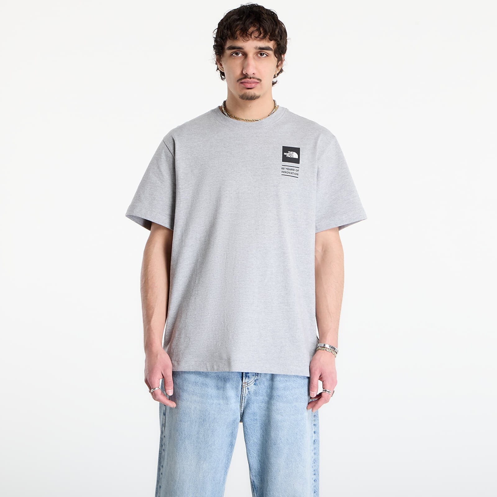 Tričko The North Face TNF Celebration Relaxed Short Sleeve Tee-Graphic TNF Pale Grey Heather XXL