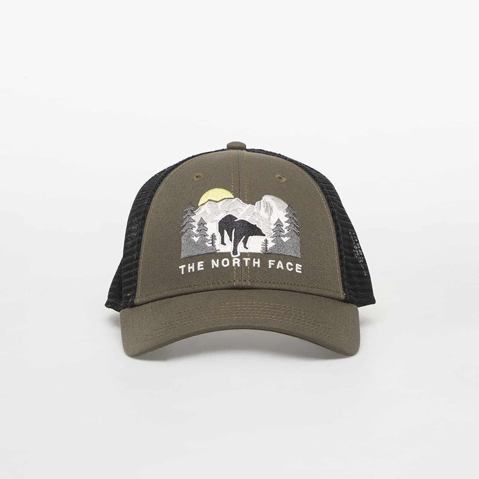 Šiltovka The North Face Embroidered Mudder Trucker Cap New Taupe Green/ Bear Graphic Universal