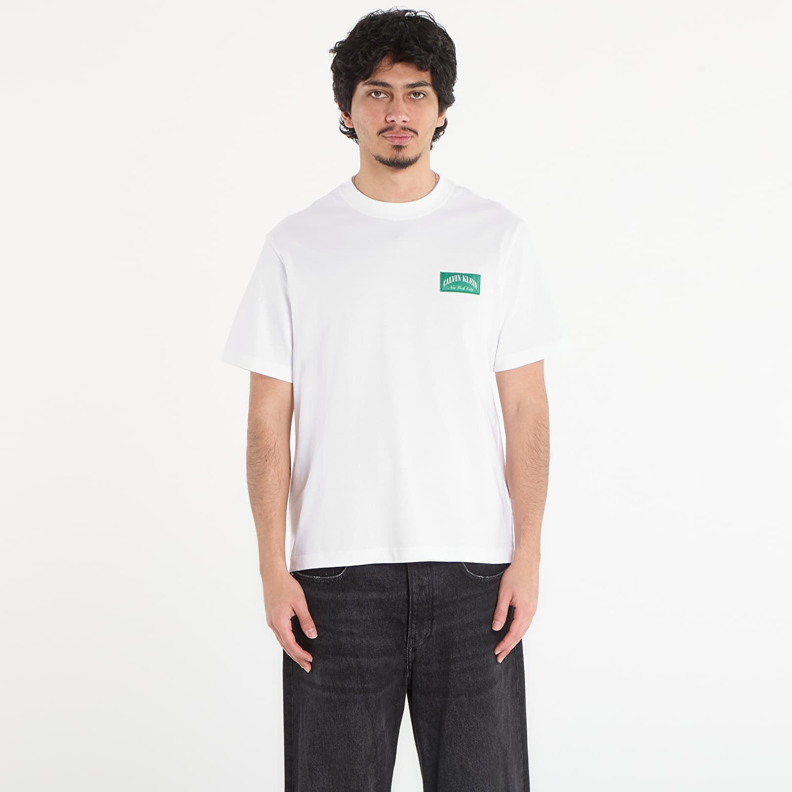 Tričko Calvin Klein Jeans Ss 20S Easy Collegiate Tee White L