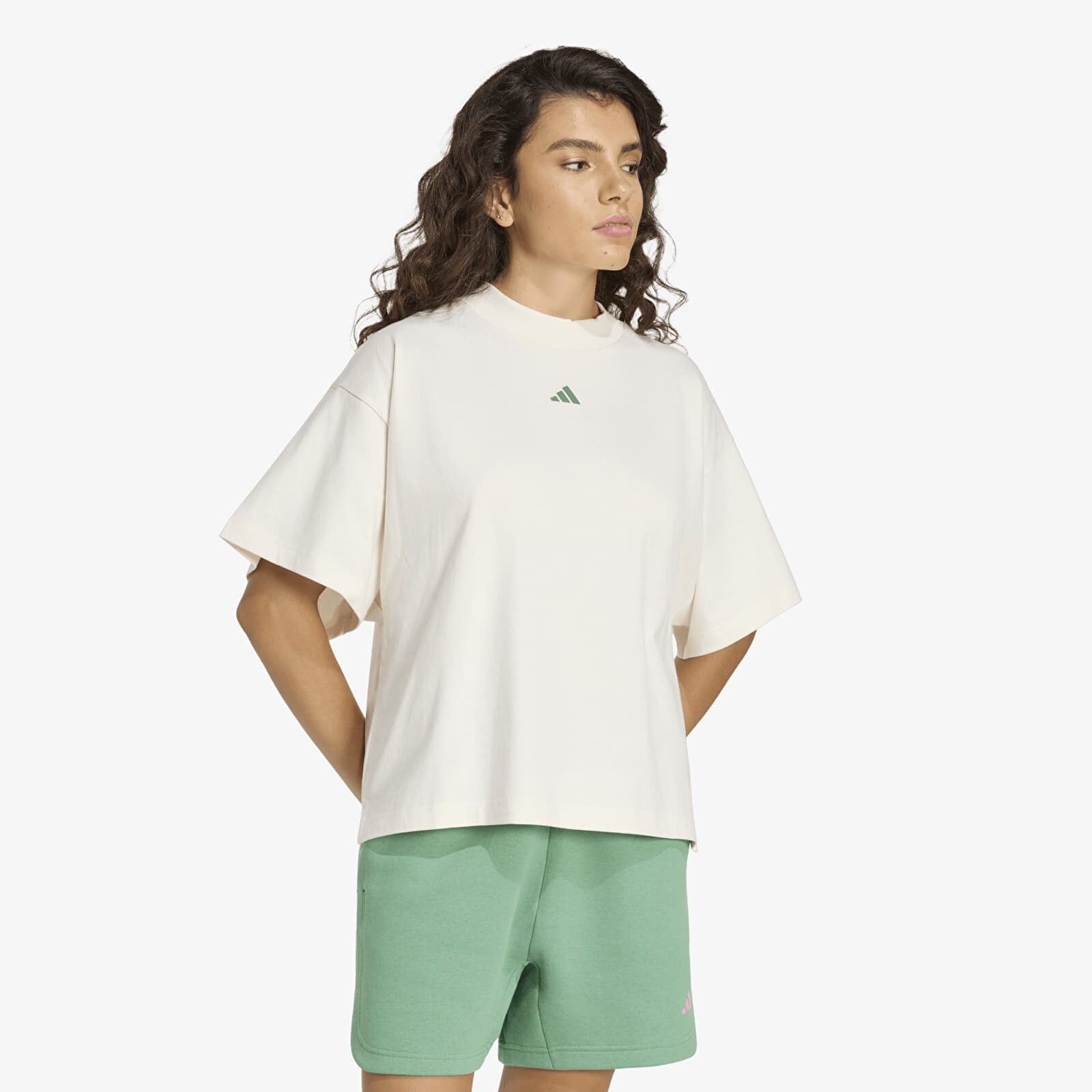 Tričko adidas W 3 Stripes Gfx Tee Core White L
