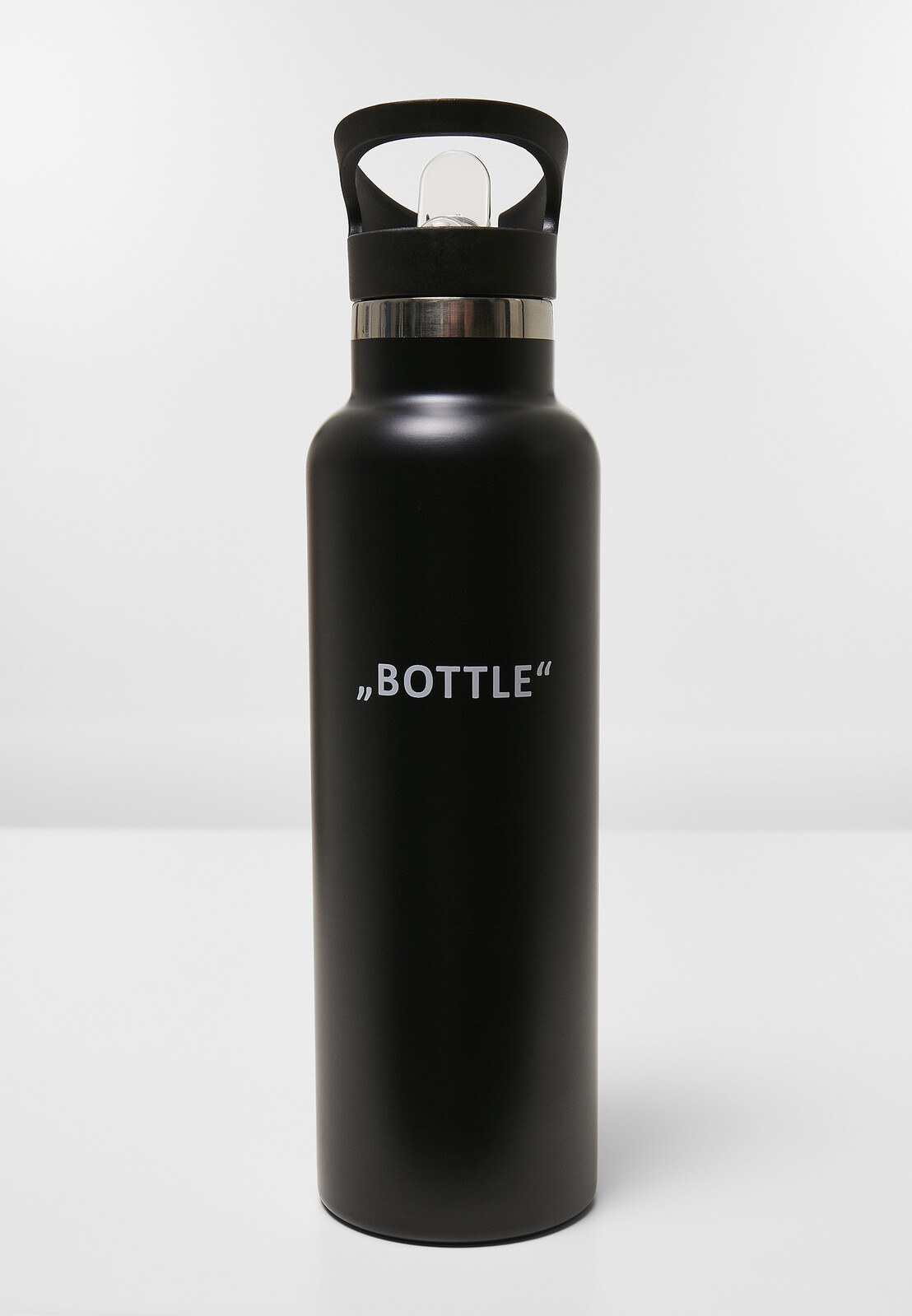 Survival bottle with letters black
