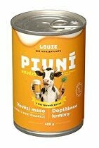 Louie Dog konz. Pivní hovězí s mrkví,piv.kvasnice 400g 3 + 1 ZADARMO