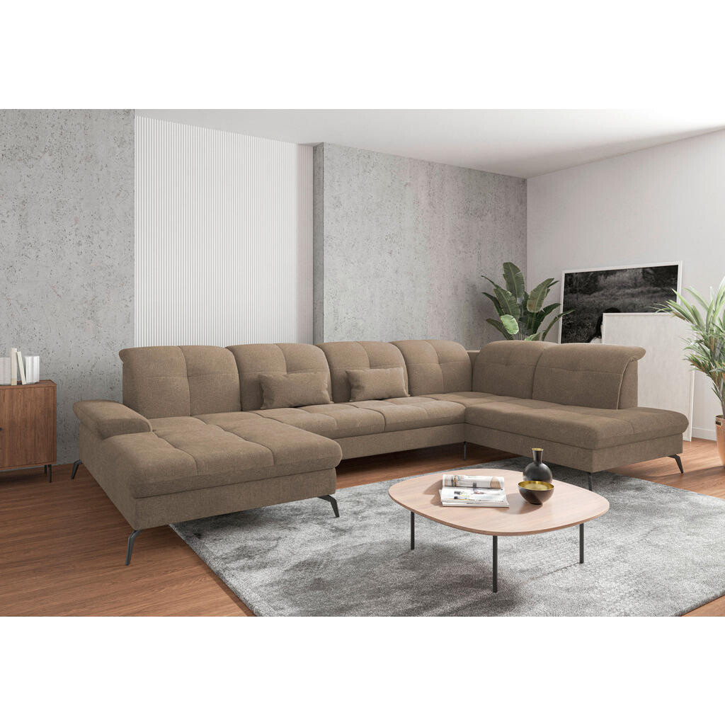 Sit & More SEDACIA SÚPRAVA, textil, svetlohnedá