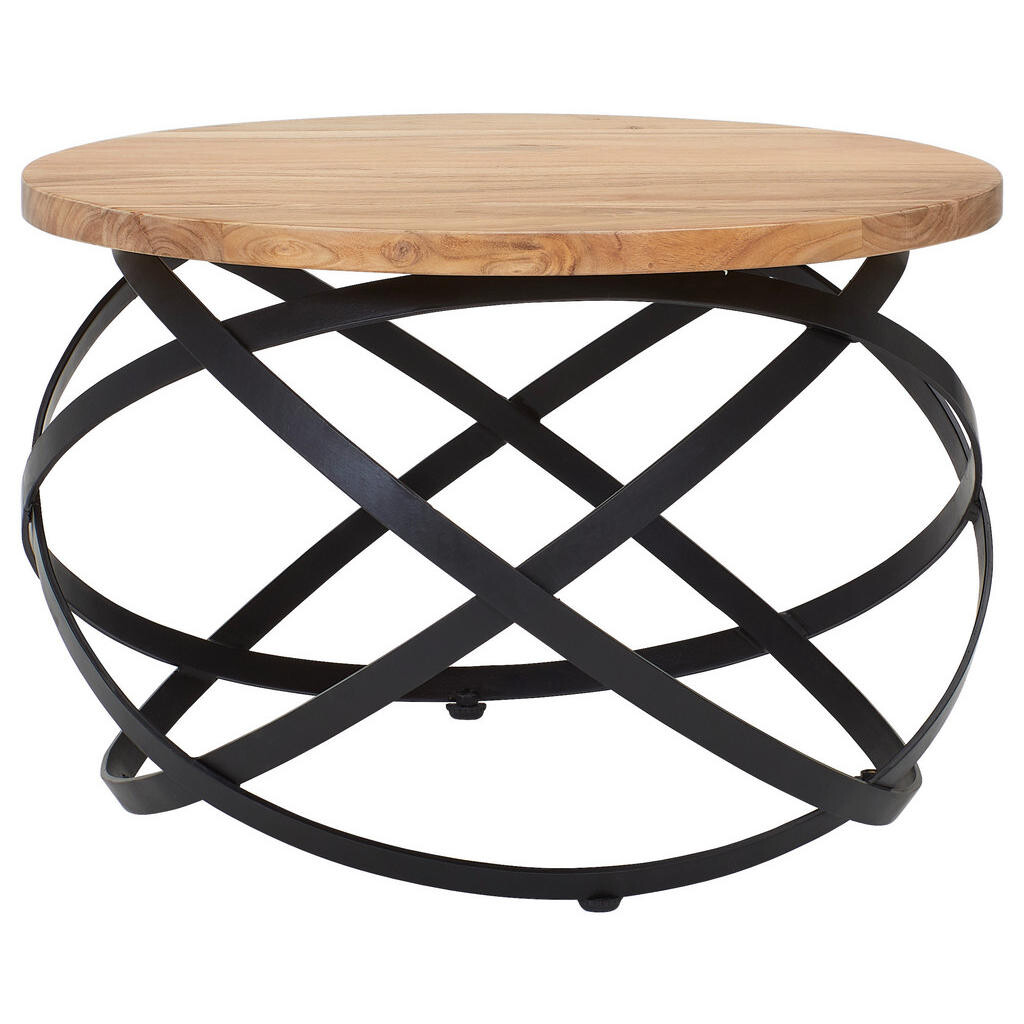 MID.YOU KONFERENČNÝ STOLÍK, čierna, farba akácie, drevo, kov, 60/60/40 cm