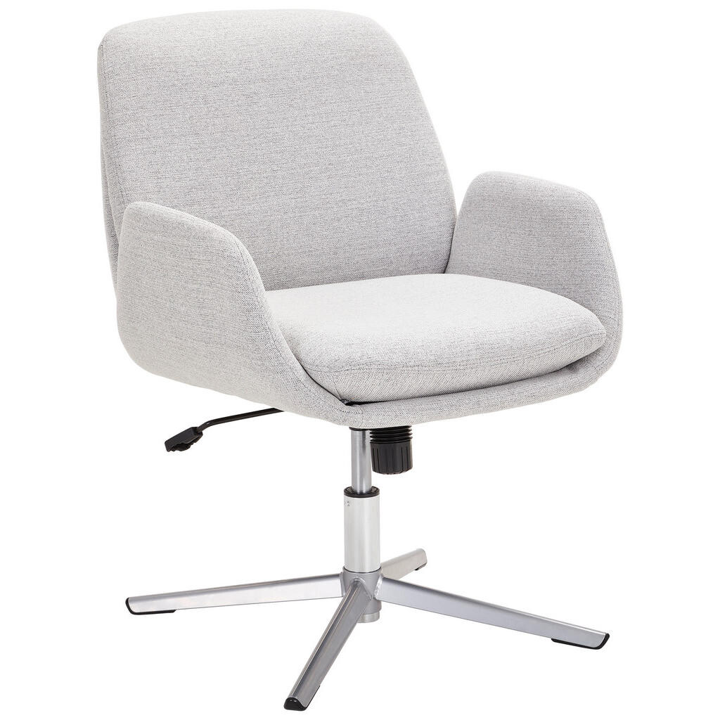 Novel STOLIČKA S PODRÚČKAMI, železo, tkaná textília, svetlosivá