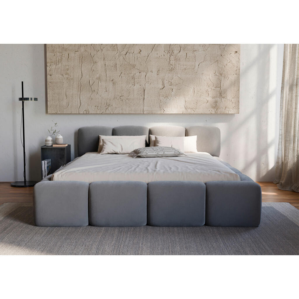 Carryhome ČALÚNENÁ POSTEĽ, 140/200 cm, tmavosivá