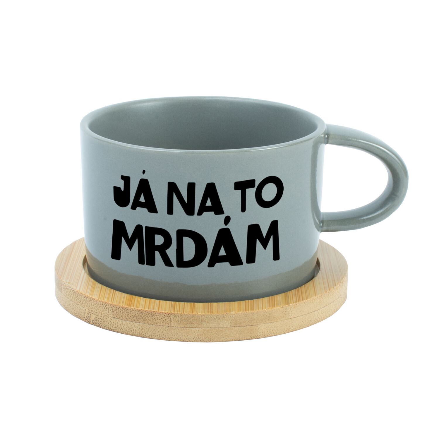 JÁ NA TO MRDÁM - šedý hrníček makronka 200 ml