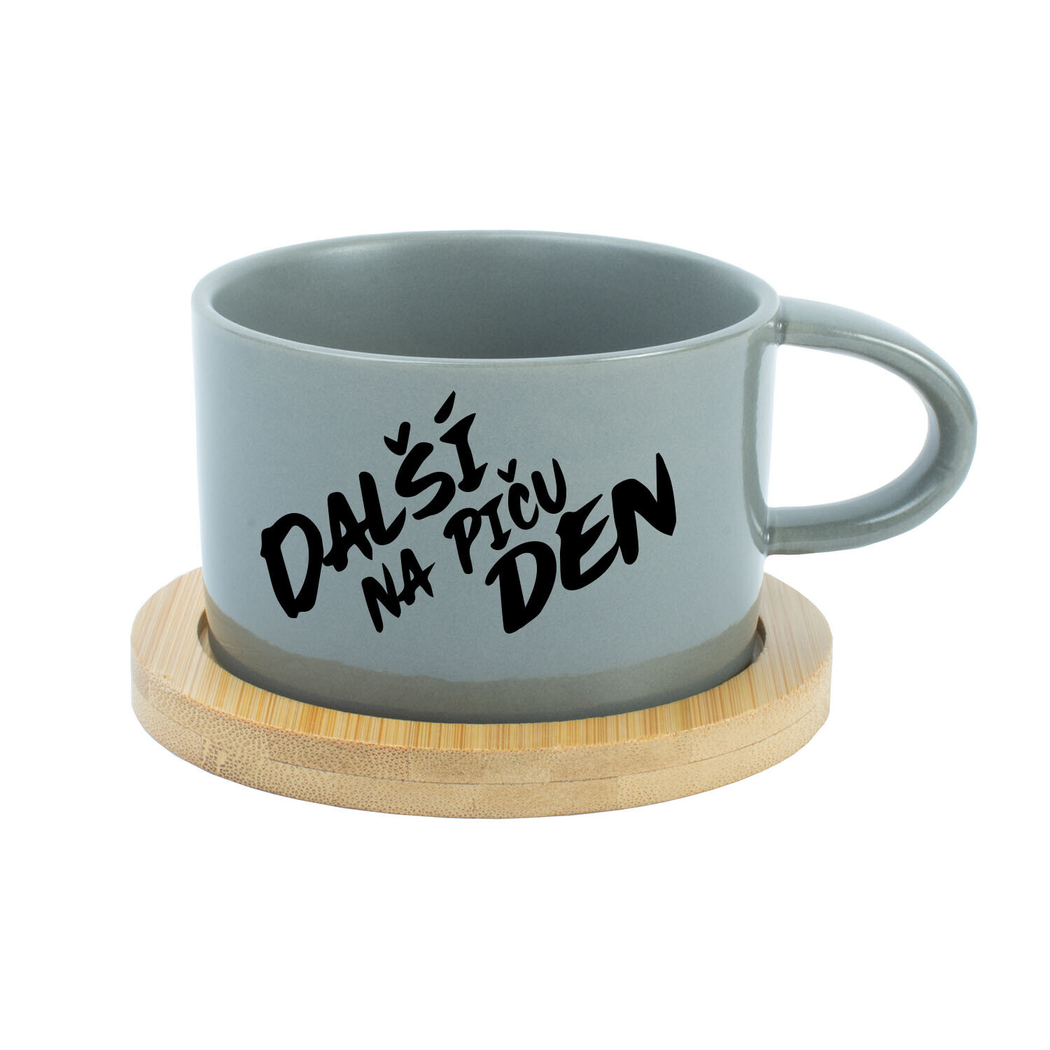 DALŠÍ NA PIČU DEN - šedý hrníček makronka 200 ml