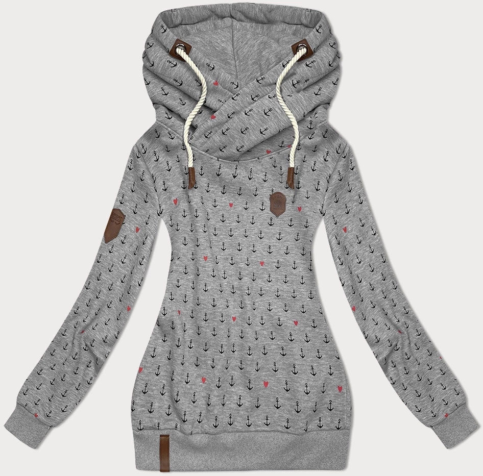 Dámska mikina (2304) sivá s potlačou -Goodlooking L