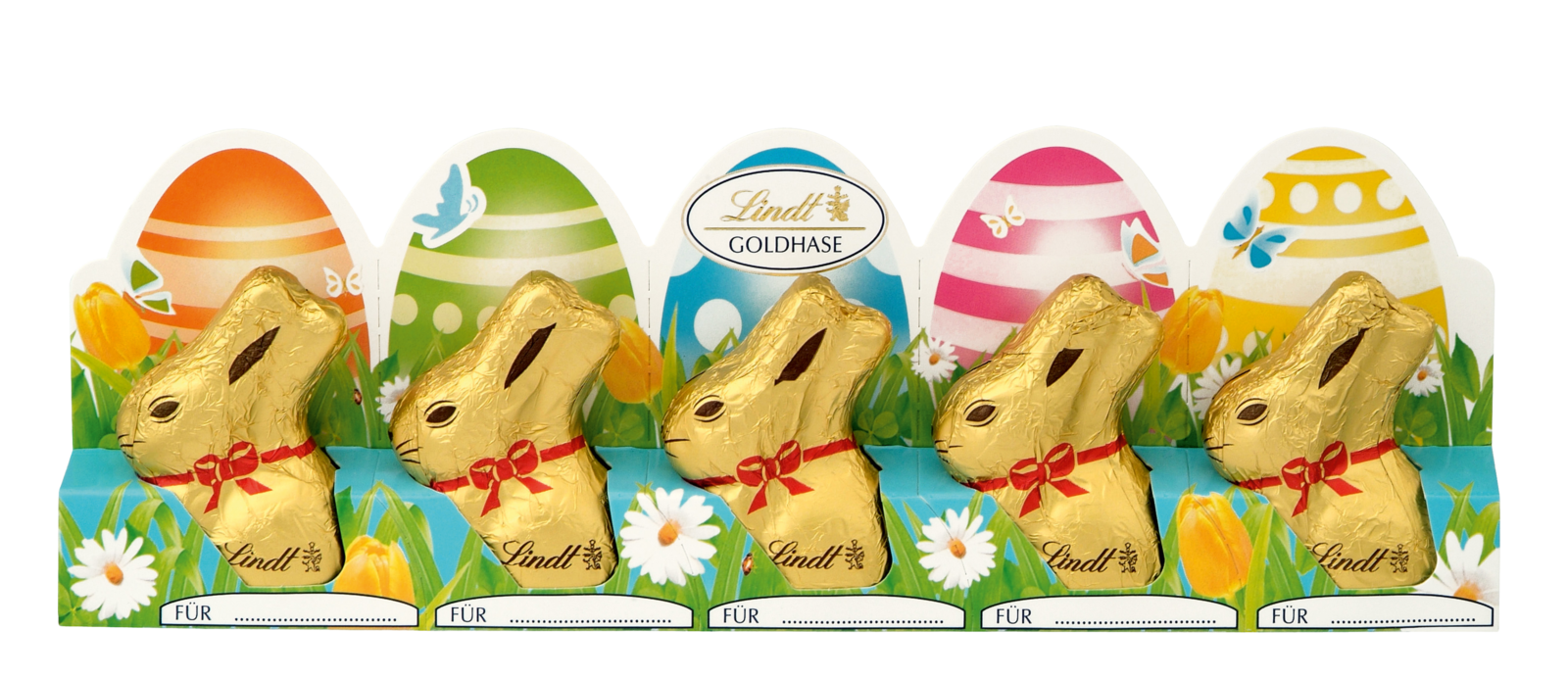 LINDT Gold Zajačik Mini mliečna čokoláda 5 x 10 g