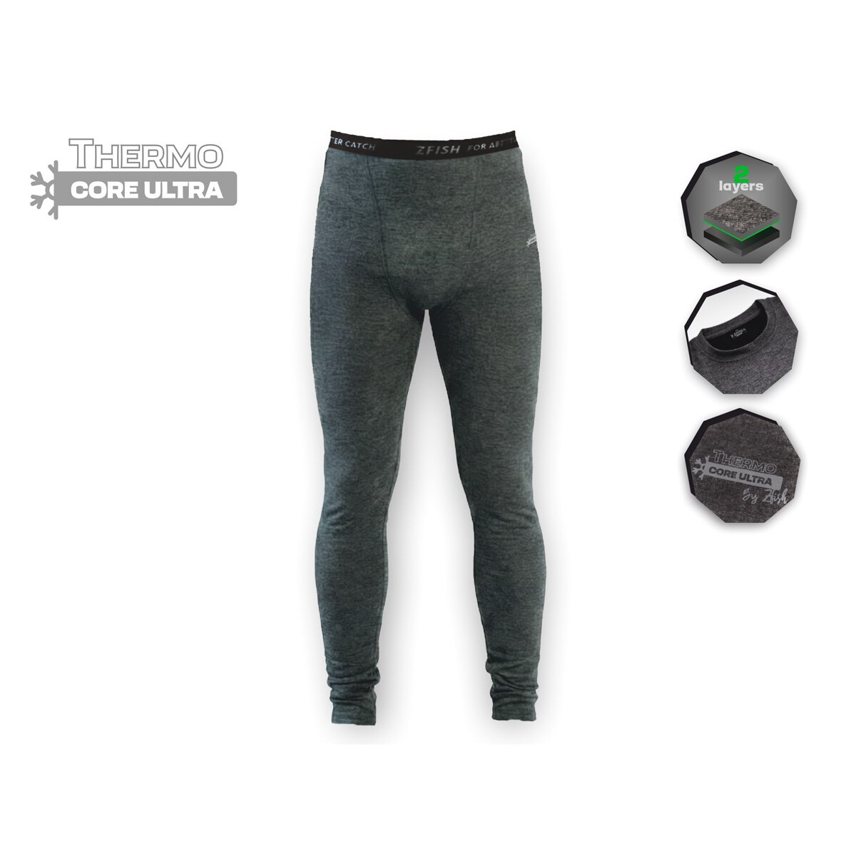 Termoprádlo (termo nohavice) ZFish Thermocore Ultra - tmavo sivé, XXL
