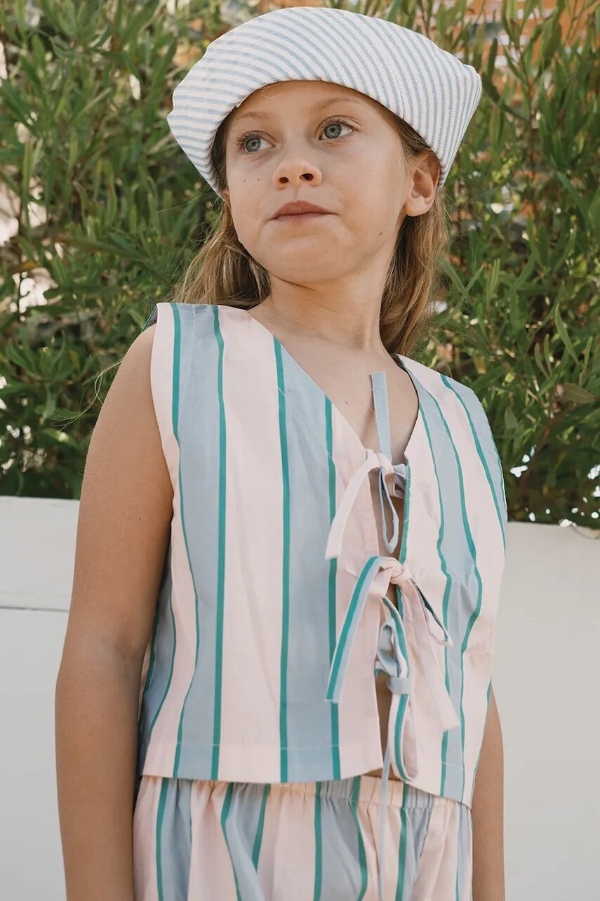 Detská bavlnená košeľa Tinycottons RETRO STRIPES BOWS VEST