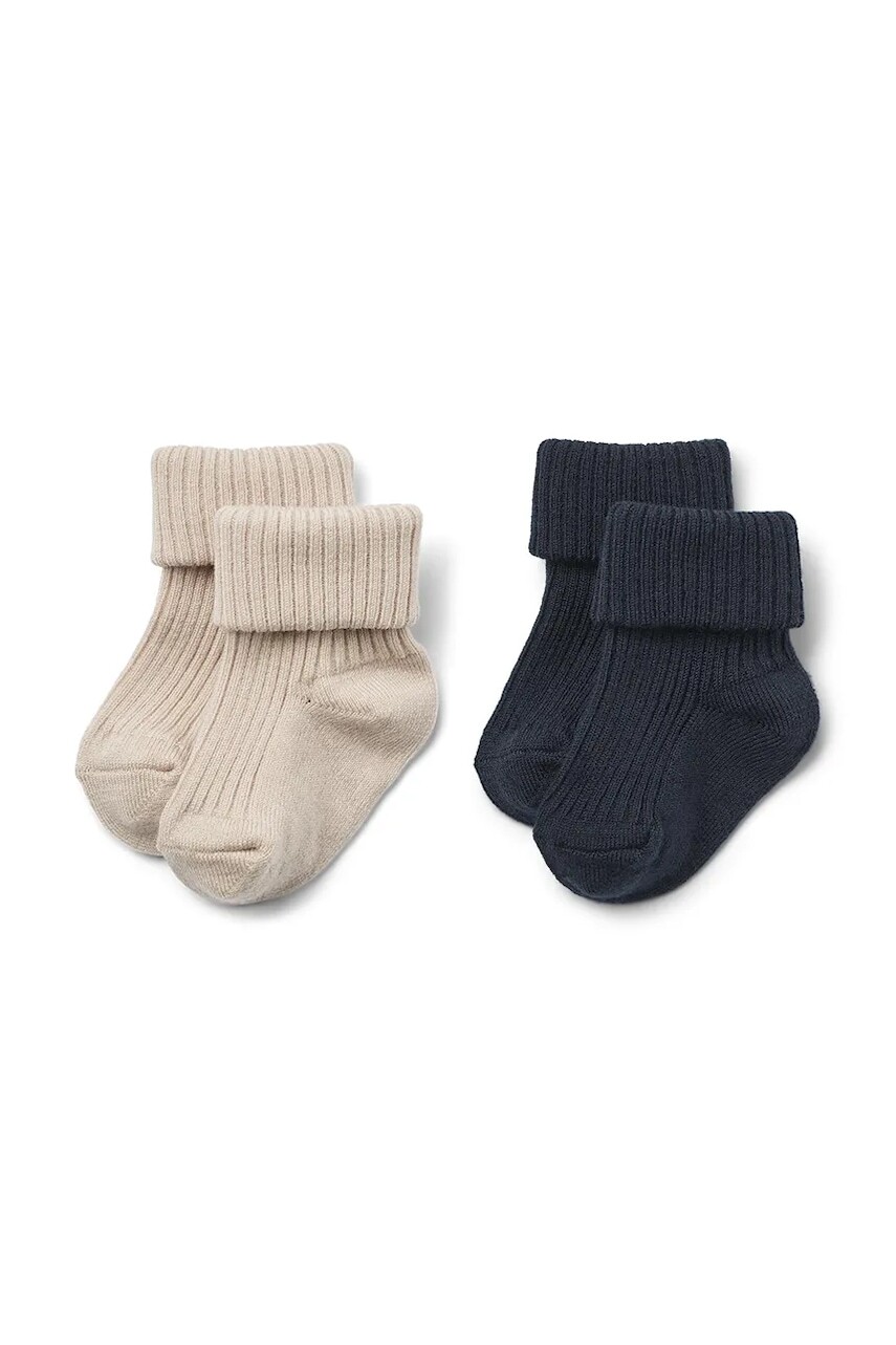 Detské ponožky s prímesou vlny Wheat 2-pak
