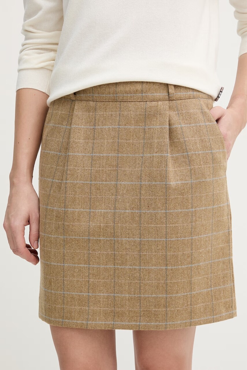 Sukňa s prímesou vlny Barbour Petunia