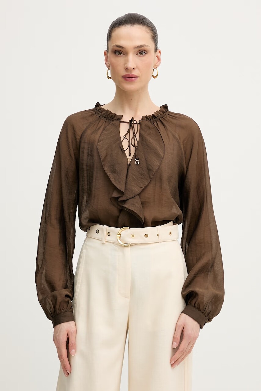 Guess blúzka s volánom dámska MAELYS