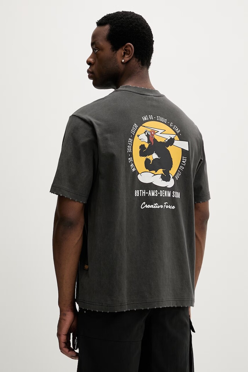 G-Star tričko pánske bavlnené Back gr loose