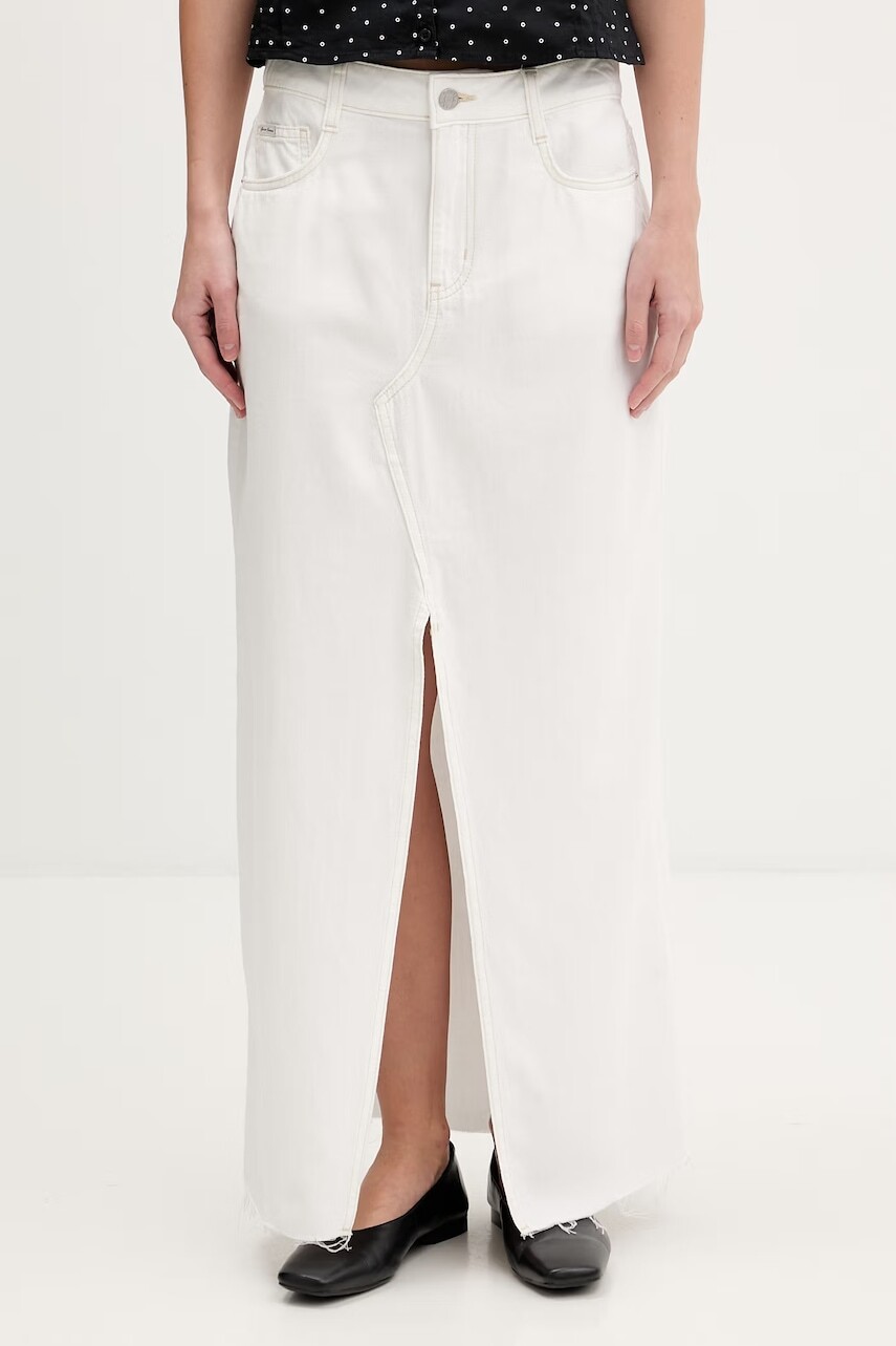 Guess Jeans sukňa s rozparkom rifľová