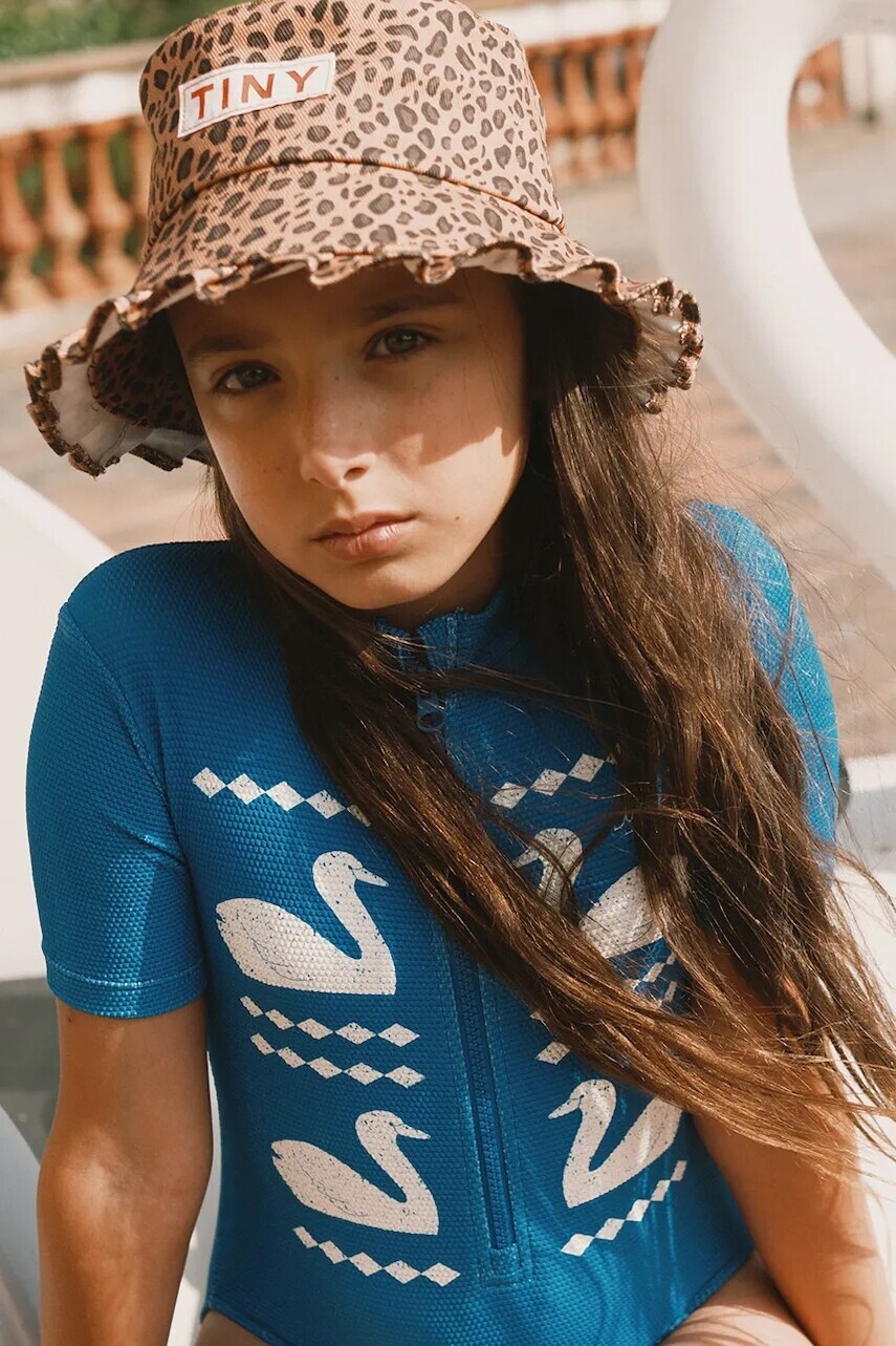 Jednodielne detské plavky Tinycottons SWANS SWIMSUIT