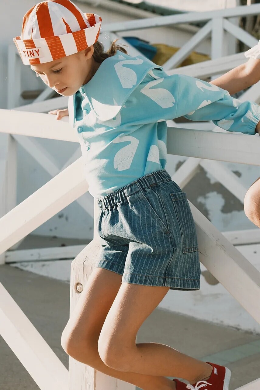 Detské rifľové krátke nohavice Tinycottons STRIPES DENIM SHORTS