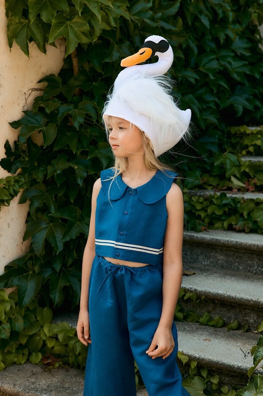 Detská košeľa s prímesou ľanu Tinycottons STRIPES CROPPED SHIRT