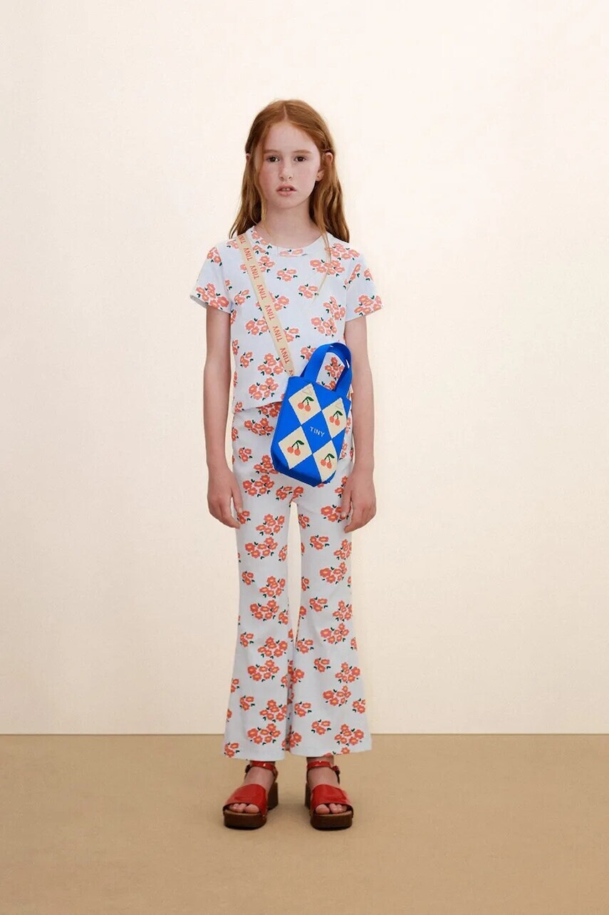 Detské nohavice Tinycottons BLOSSOMS RIB PANT