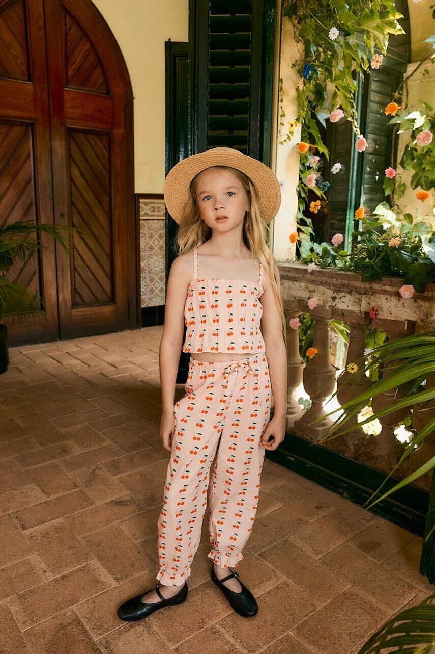 Detské bavlnené nohavice Tinycottons CHERRIES PANT