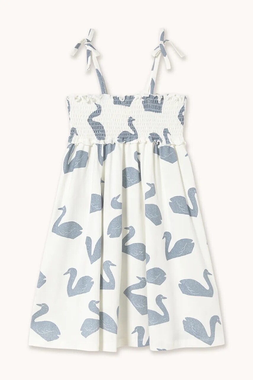 Dievčenské bavlnené šaty Tinycottons BIG SWANS KNITTED DRESS