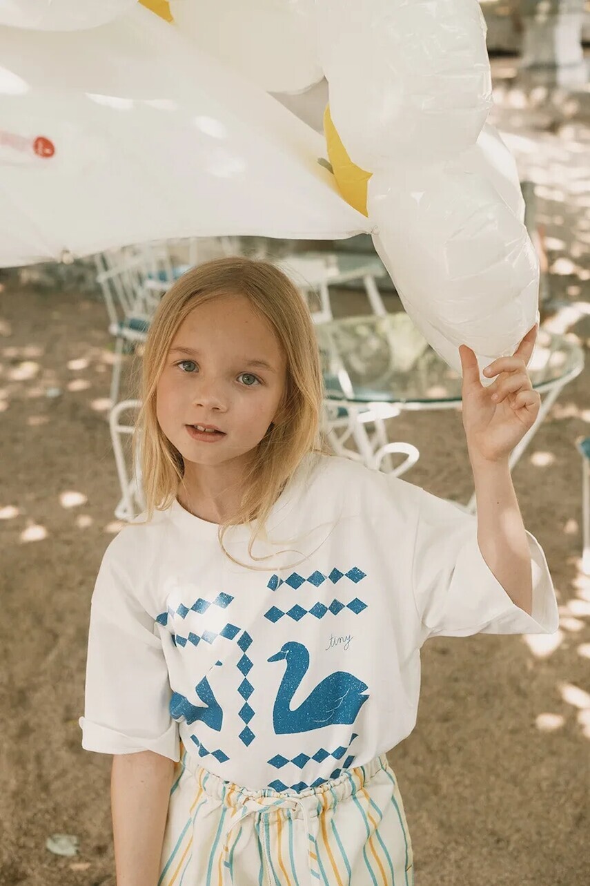 Detské bavlnené tričko Tinycottons SWANS DIAMONDS GRAPHIC TEE