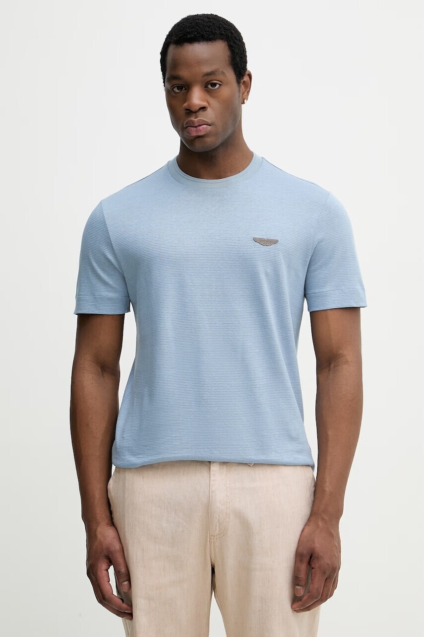 Tričko s prímesou ľanu BOSS BOSS X ASTON MARTIN