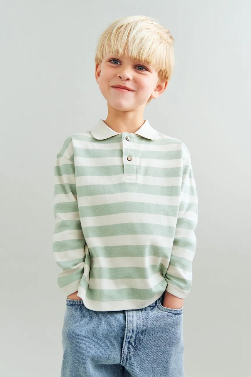 Detská bavlnená košeľa s dlhým rukávom Wheat