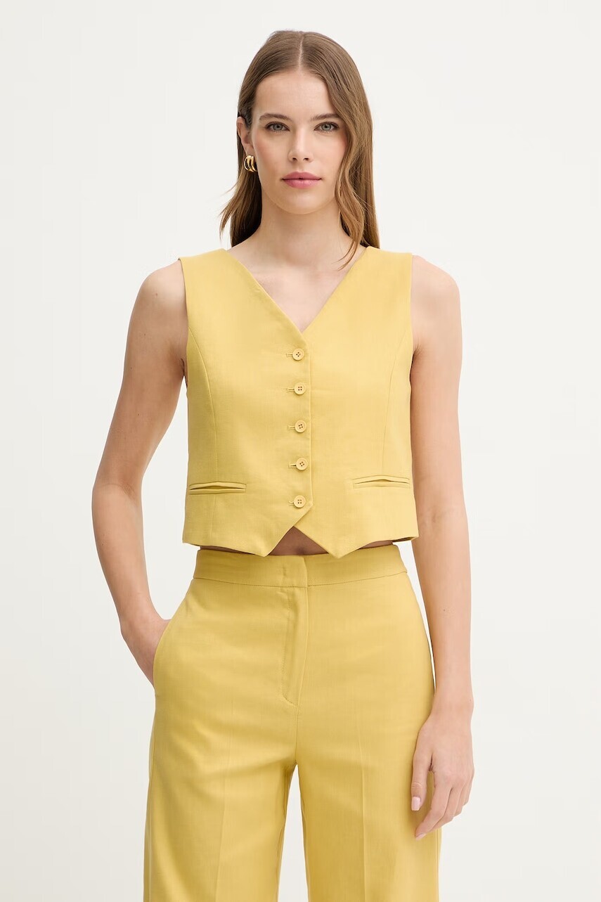 iBlues jednoradová dámska vesta s prímesou ľanu GABARRA