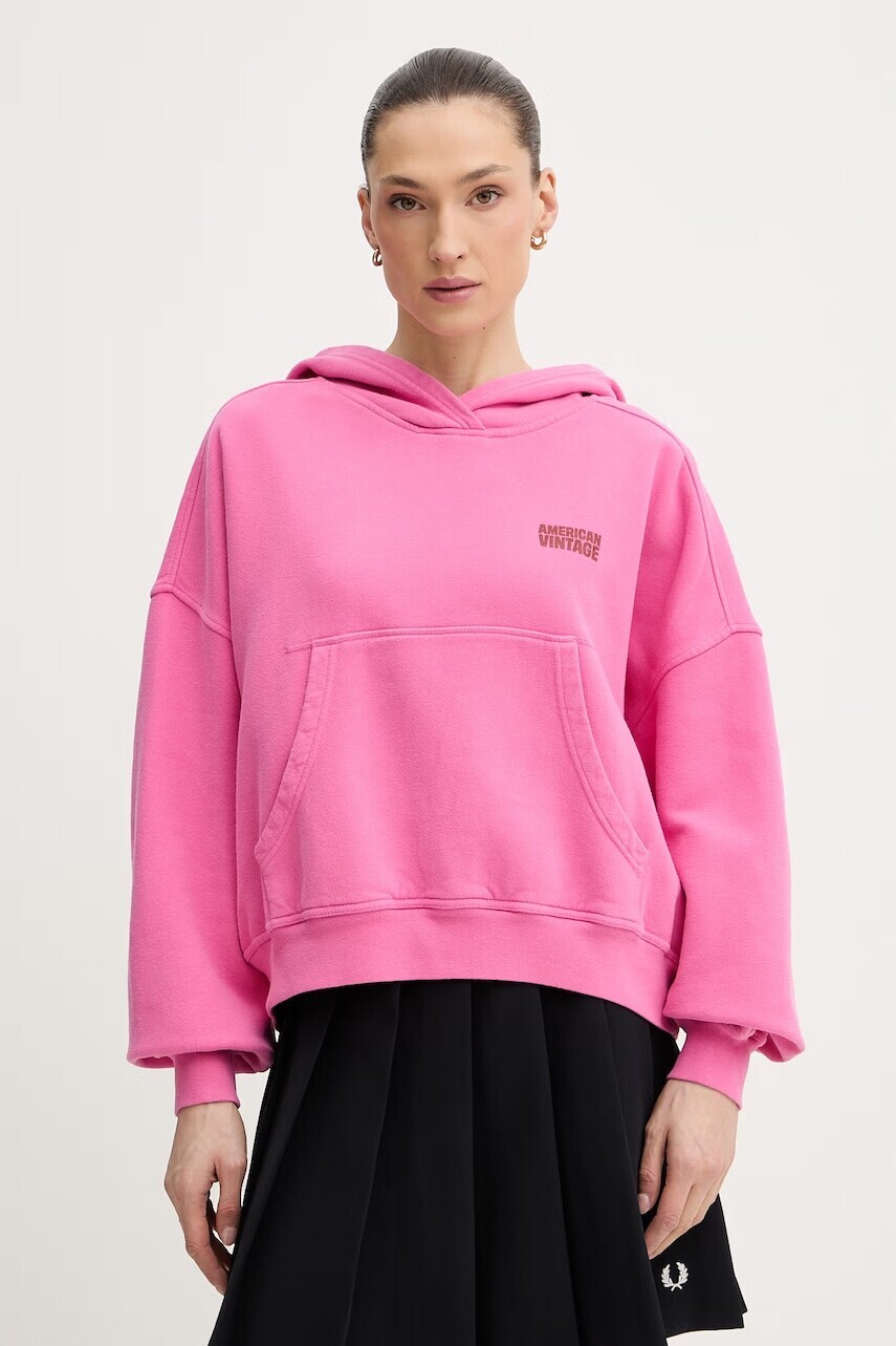American Vintage Mikina s kapucňou dámska bavlnená