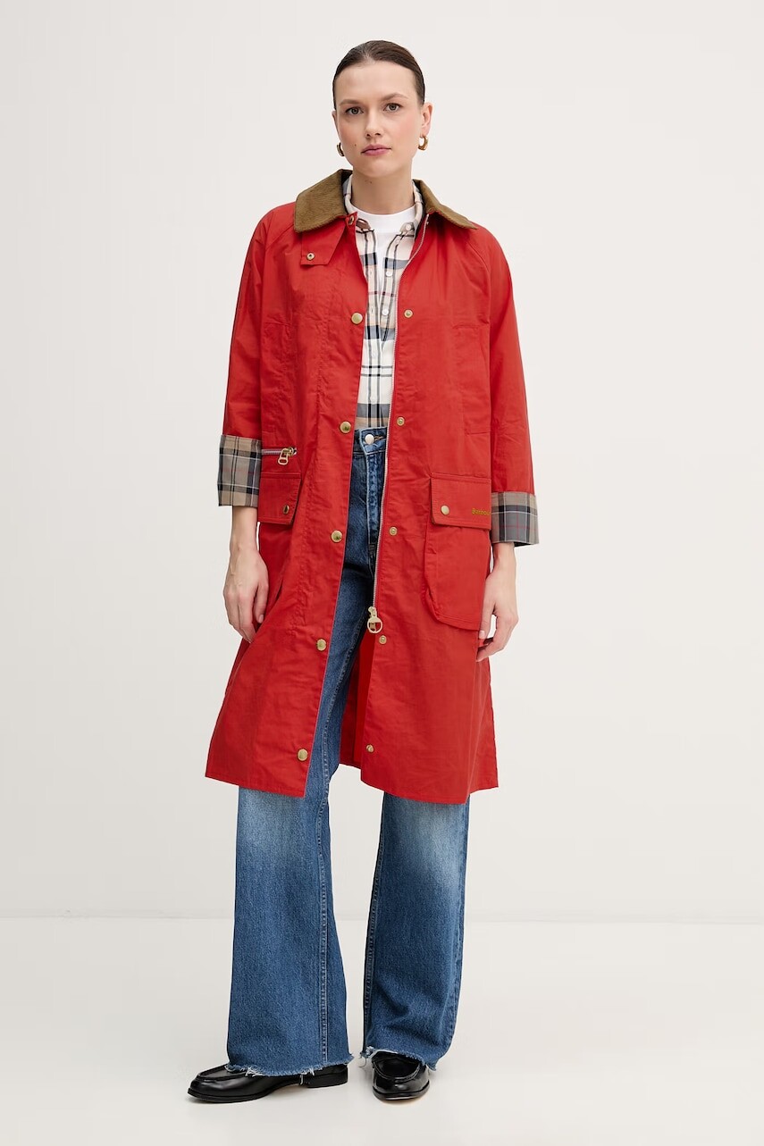 Barbour dlhá bunda dámska bavlnená Hollington