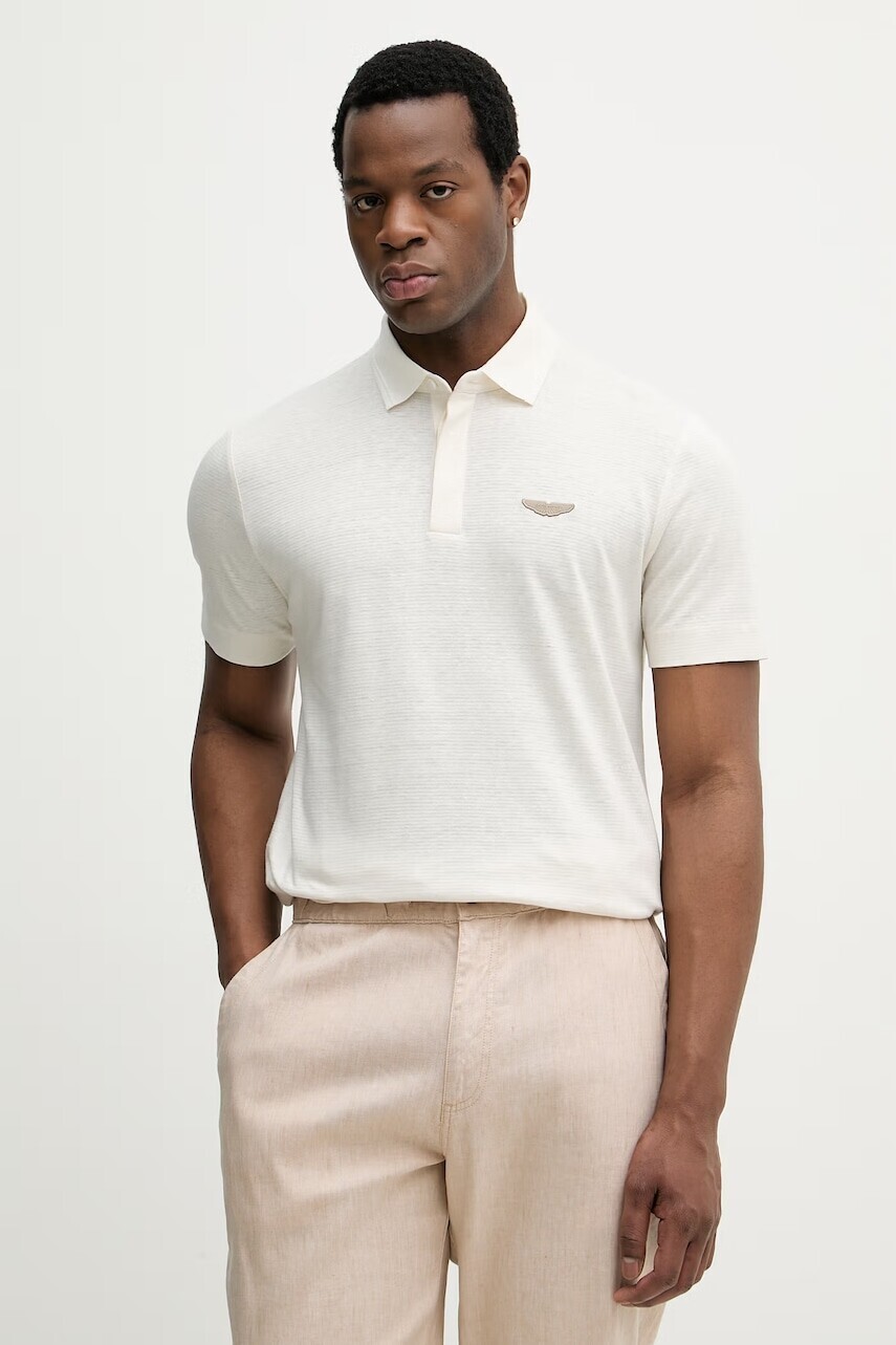 Polo tričko s pridaným ľanom BOSS BOSS X ASTON MARTIN