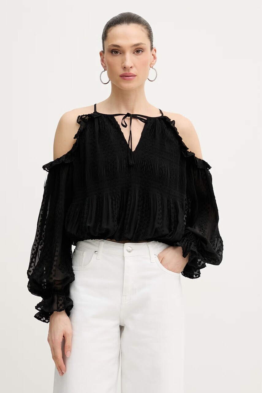 Guess blúzka s odhalenými ramenami dámska EMILIA