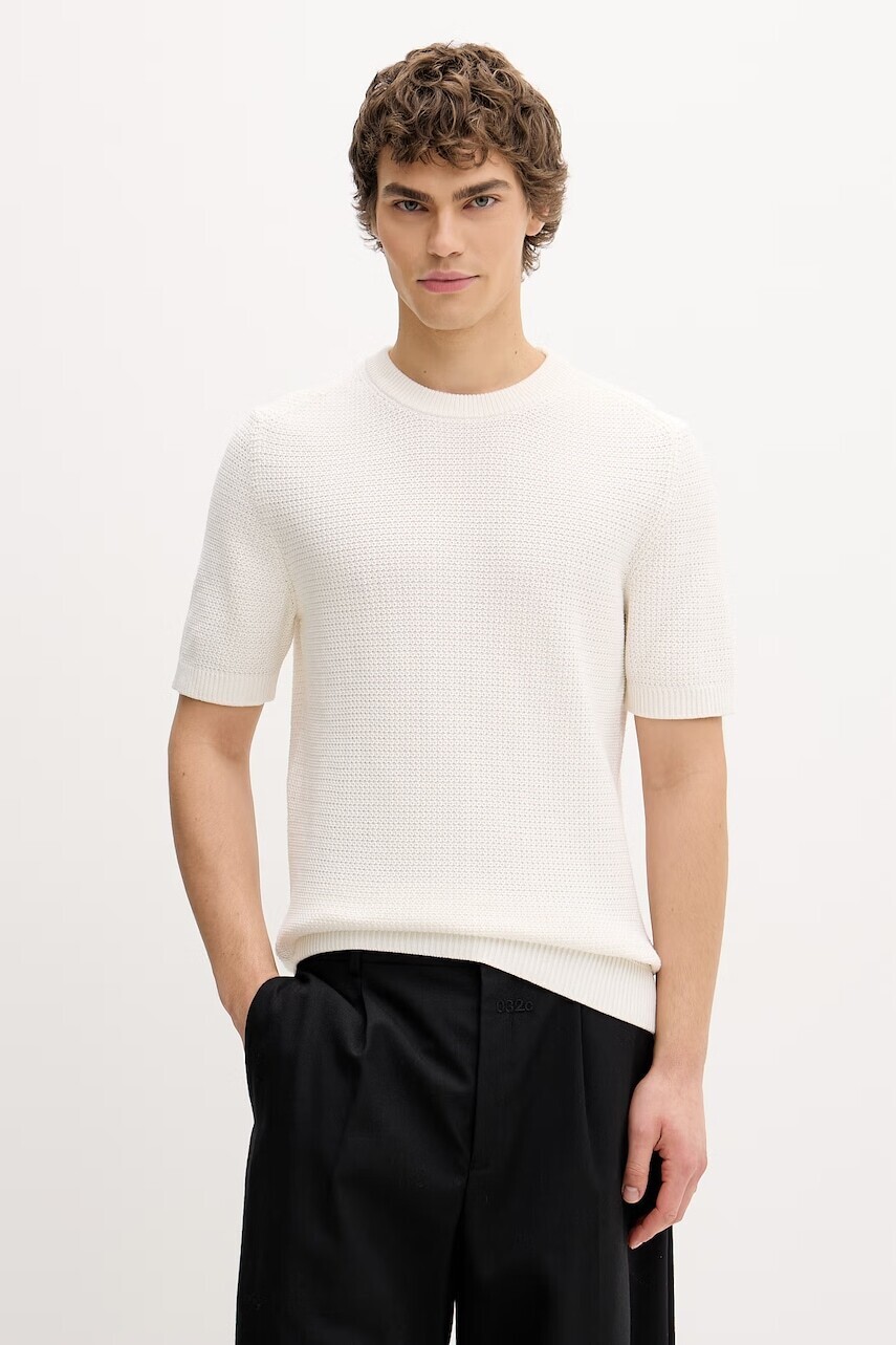 HUGO sveter pánsky bavlnený Saffon