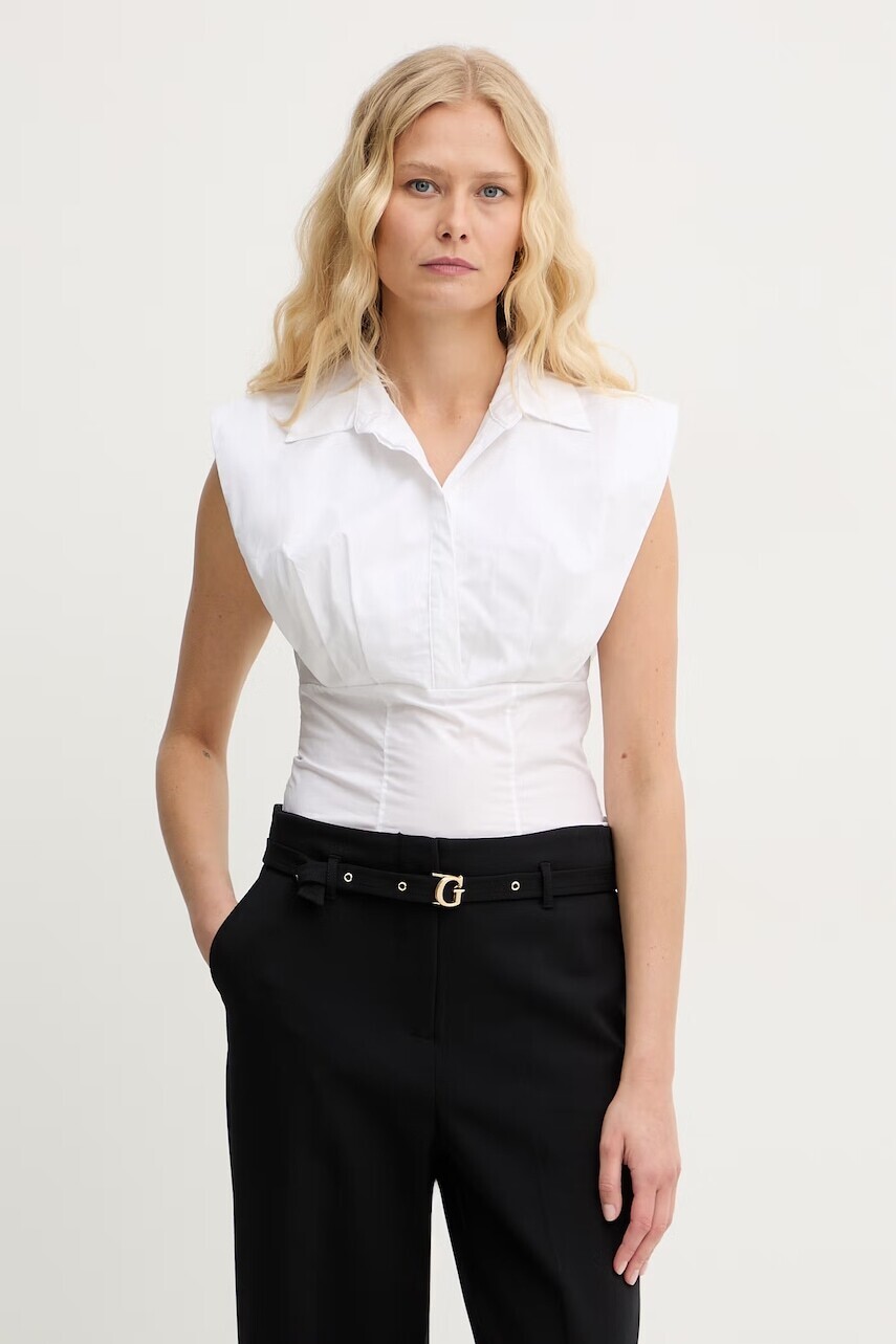 Guess košeľová blúzka dámska bavlnená CHERRY