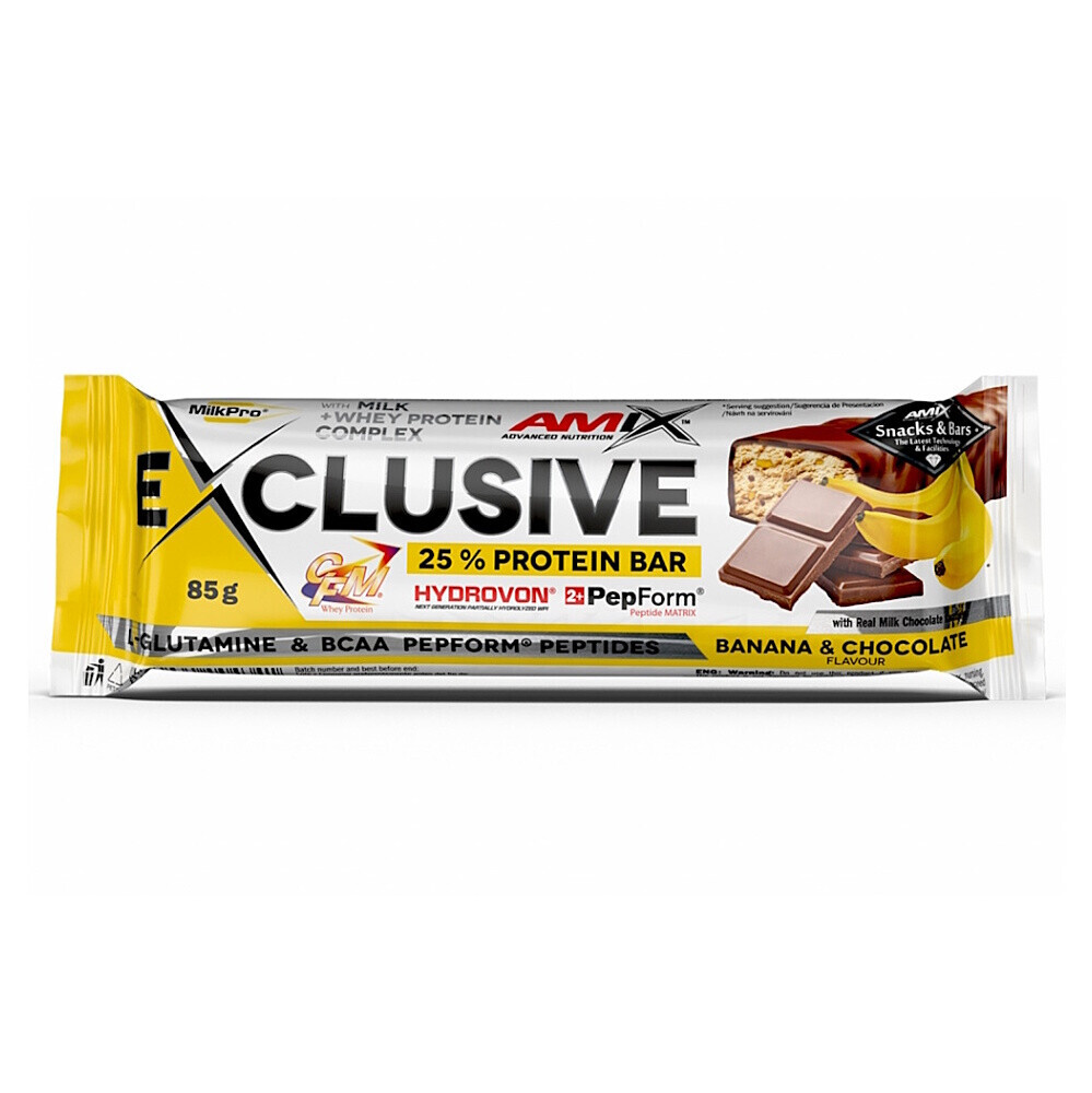 AMIX Exclusive proteín bar banán a čokoláda 85 g