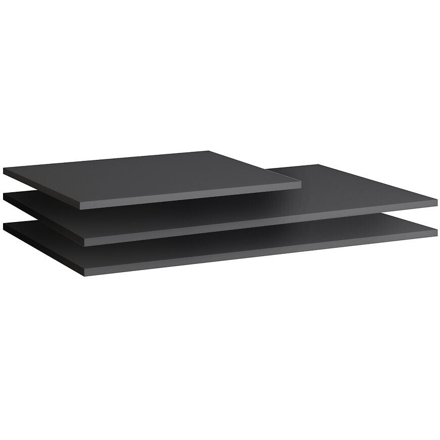 Police do skriňa Marbella/Alicante 250 čierna (sada 3 ks)