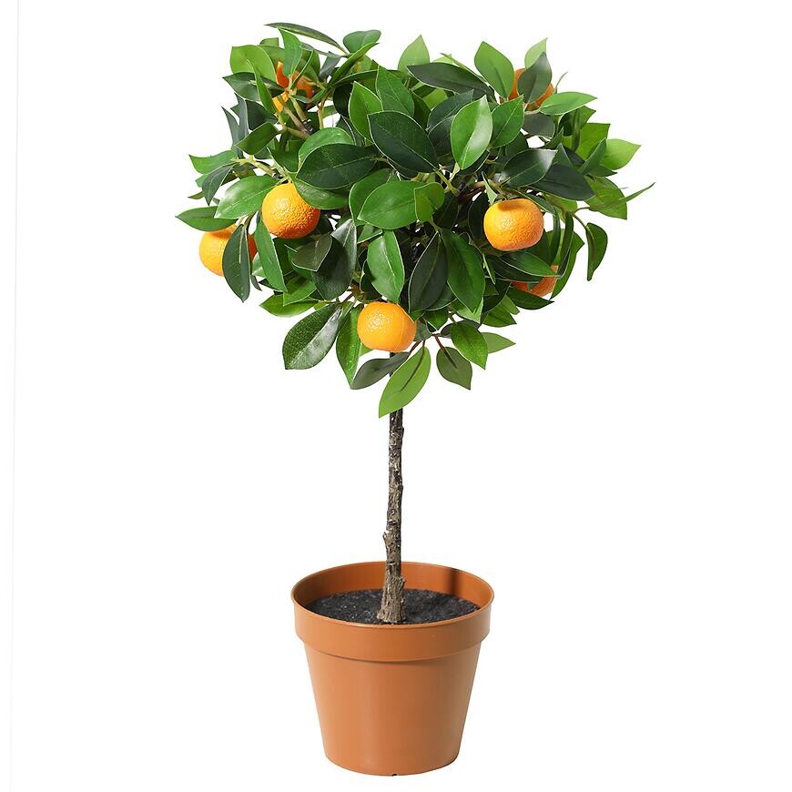 Umelý kvet v kvetináči – oranžový 91121