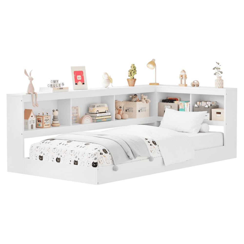 Posteľ s roštom, biela, 90x200, TOSIA