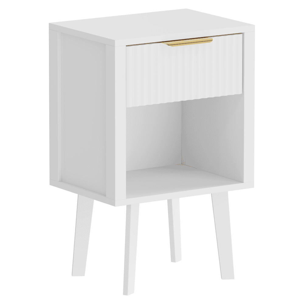 Nočný stolík, biela, TOBI