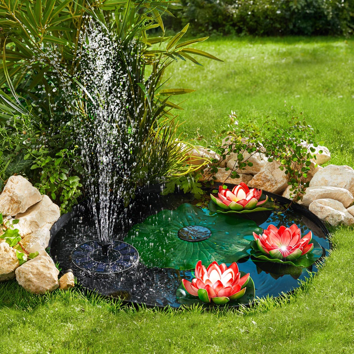 LED solárne lekná, červené