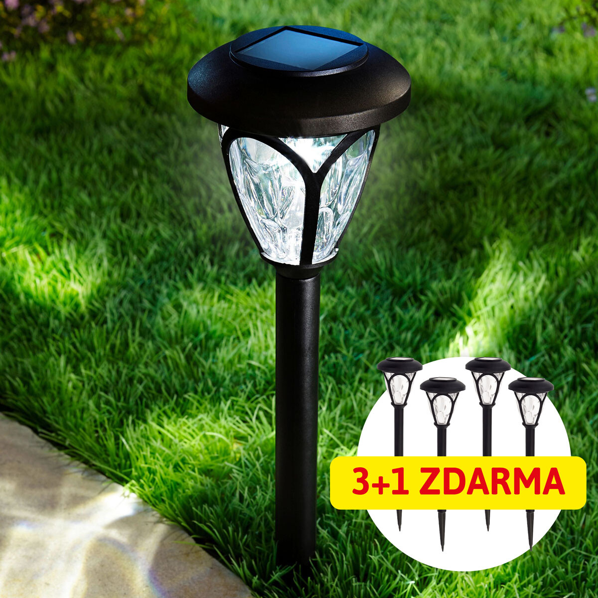 Solárna lampa Magic, 3 ks + 1 ZDARMA