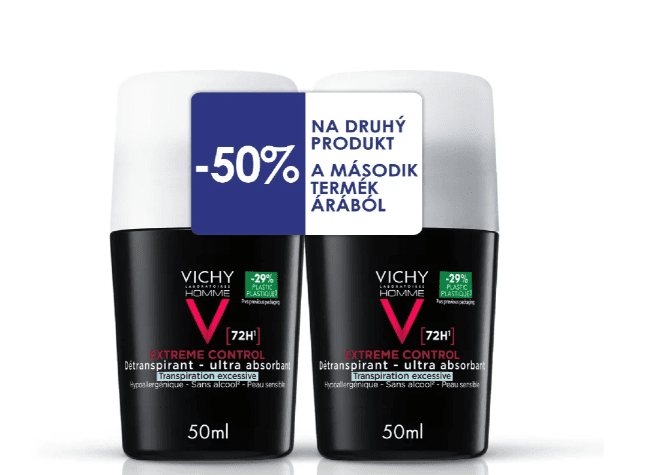 VICHY HOMME 72H Extreme Control 2x50ml