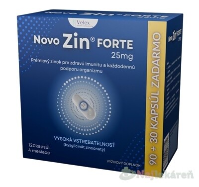 NOVO Zin FORTE 25 mg 120 kapsúl