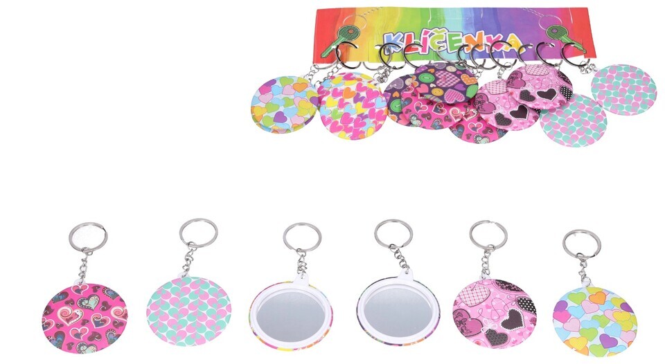 Kľúčenka so zrkadielkom mix farieb