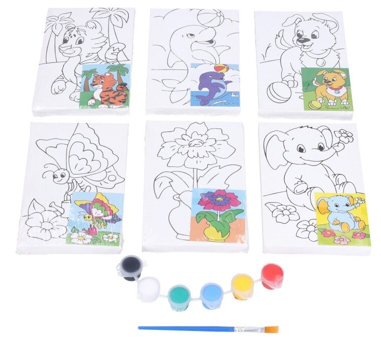 Maliarske plátno s predlohou 10x15cm - náhodné