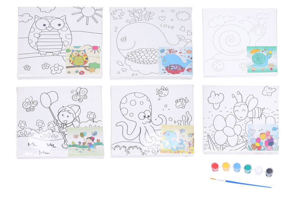 Maliarske plátno s predlohou 20x20cm - náhodné