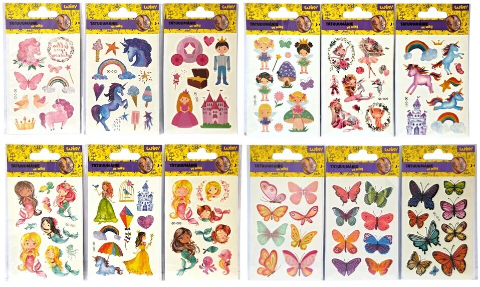 Tetovacie detské nálepky dievčenské mix